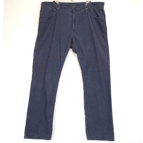 Gap 1969 Corduroy Straight Leg Pants Men 38x32 Blue Classic Casual 5 Pockets - Picture 1 of 13